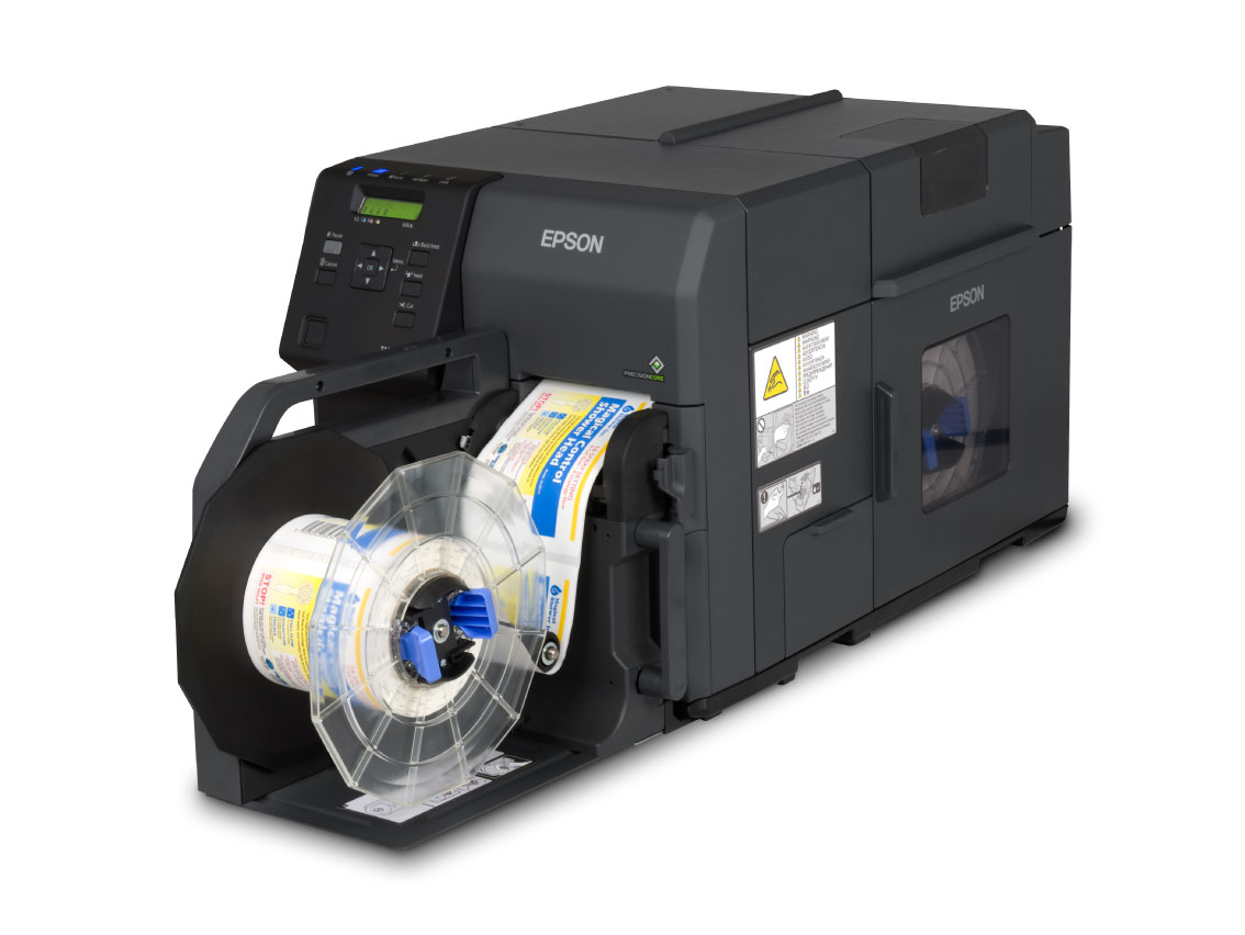 Epson TM-C7500 GHS label printer with rewinder