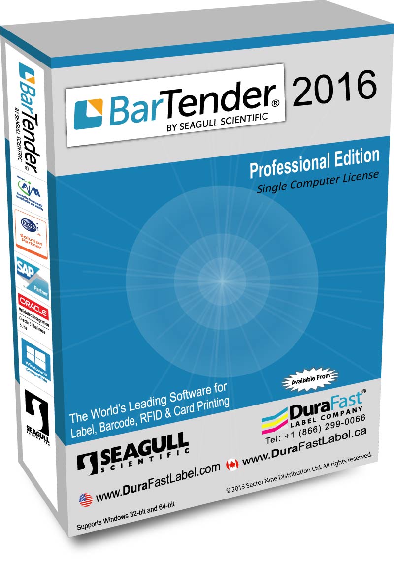 BarTender 2016 label design and barcode software