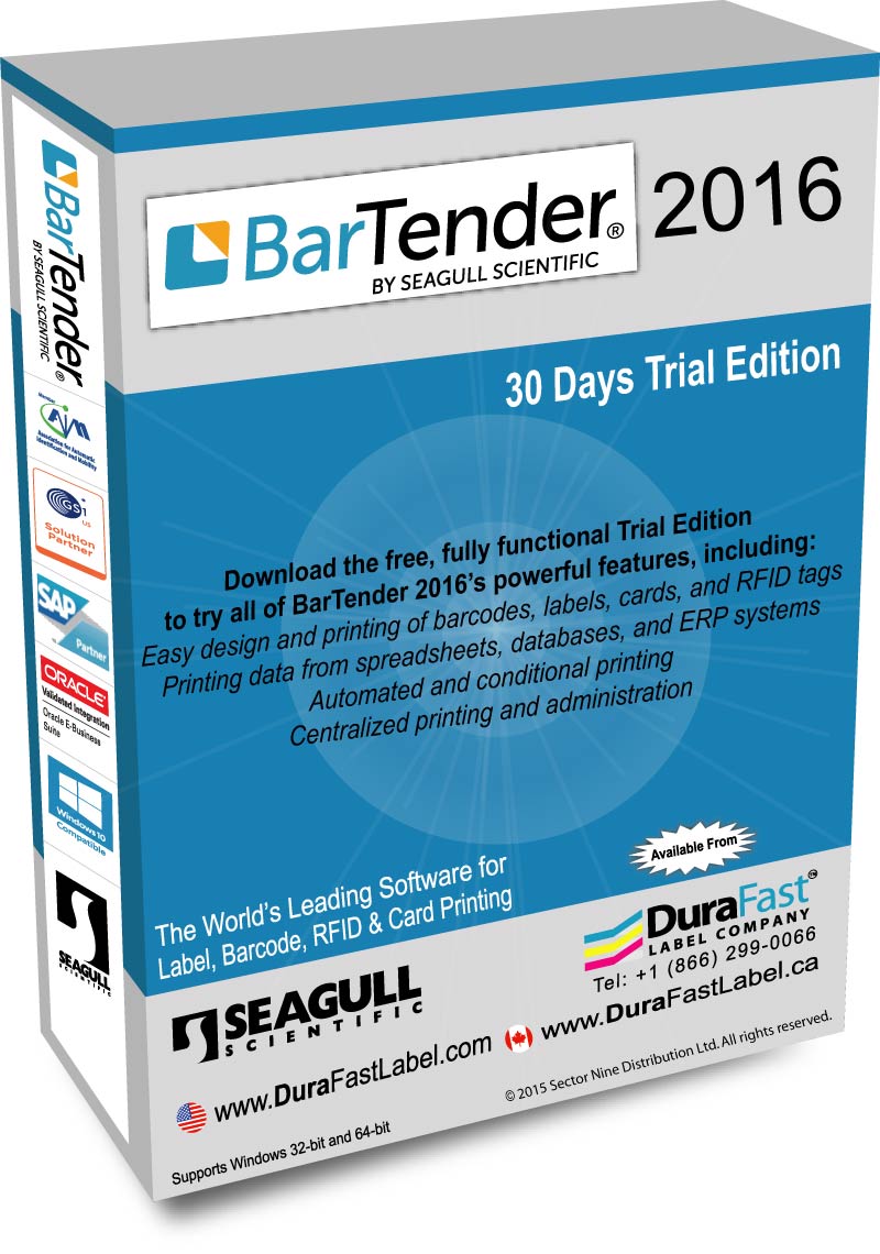 BarTender 2016 label design and barcode software