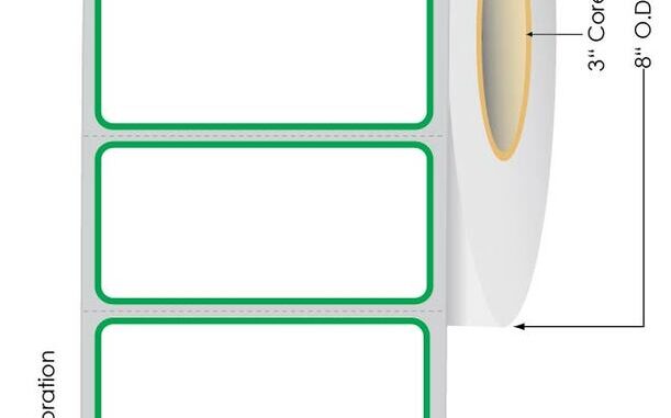 Green border thermal transfer label roll